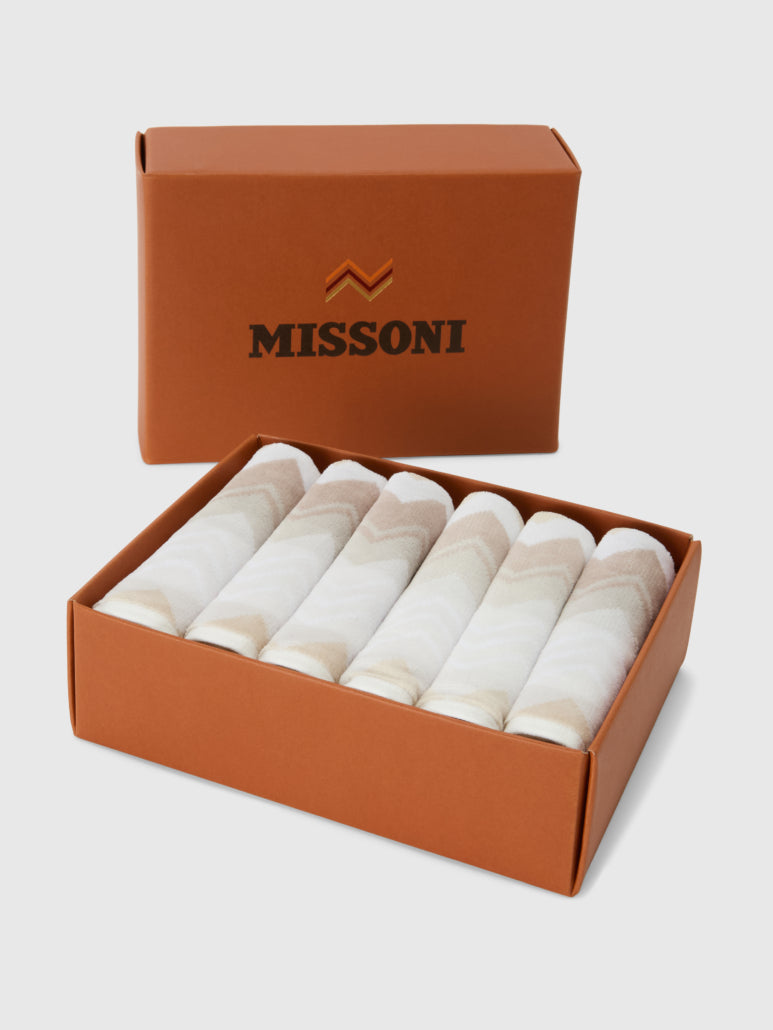 Missoni Home Giacomo Gesichtshandtücher 6er-Set Creme 30 × 30 cm – 100 % Baumwolle