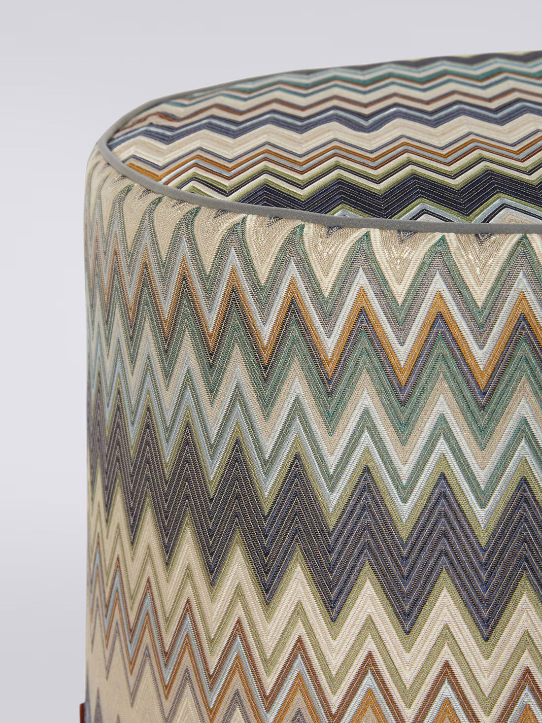 Missoni Home Pouf Masuleh 40 × 40 cm Türkis Mehrfarbig – Seidenmischung – Zylinderhocker