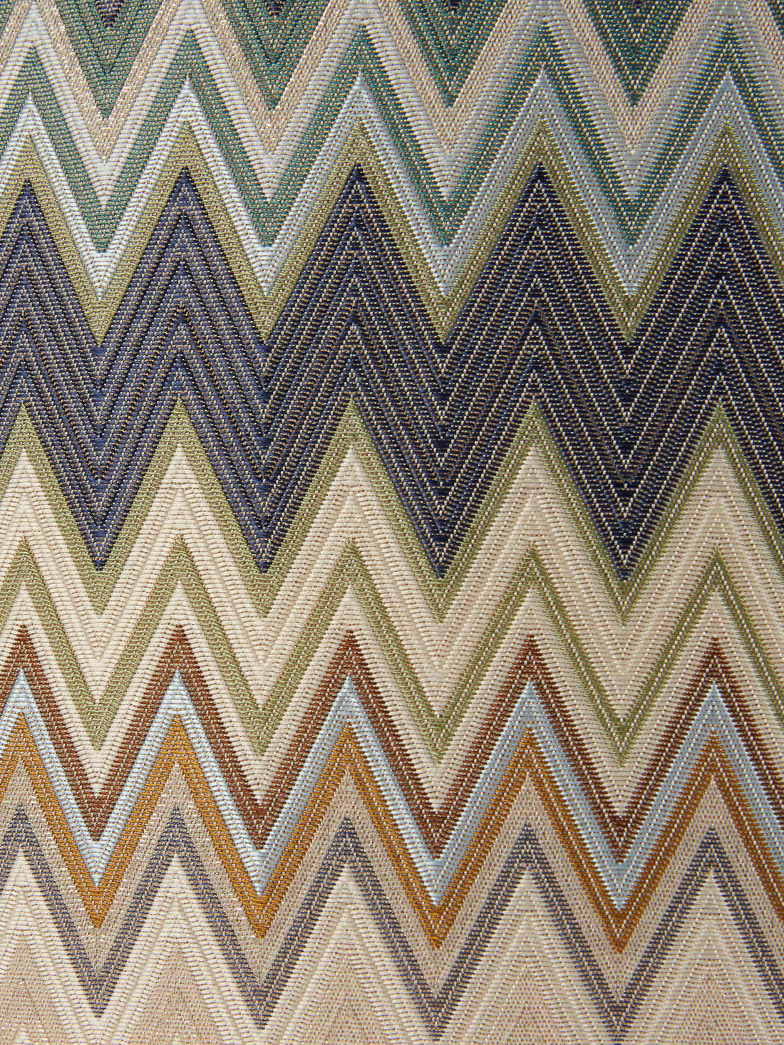 Missoni Home Pouf Masuleh 40 × 40 cm Türkis Mehrfarbig – Seidenmischung – Zylinderhocker