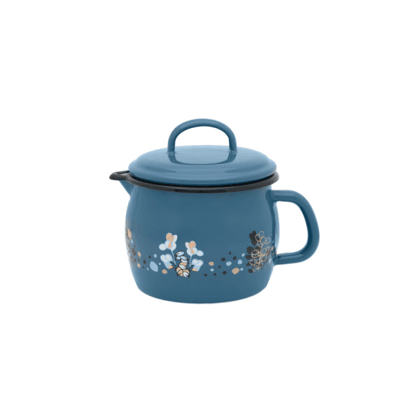 Metalac Emaille-Kanne 1,3 l mit Deckel – Cooking Delight Blau