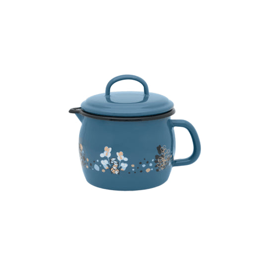Metalac Emaille-Kanne 1,3 l mit Deckel – Cooking Delight Blau