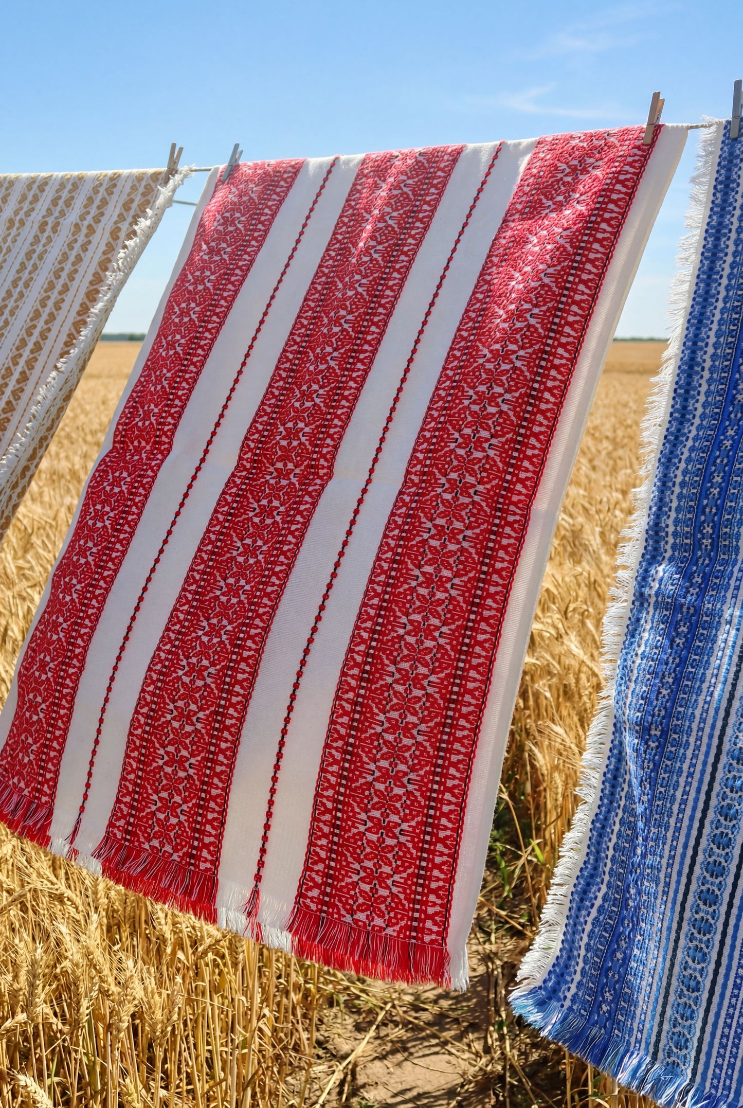 Handgewebte Tischdecke „Stjepan“ Rot-Weiß – Kroatien
