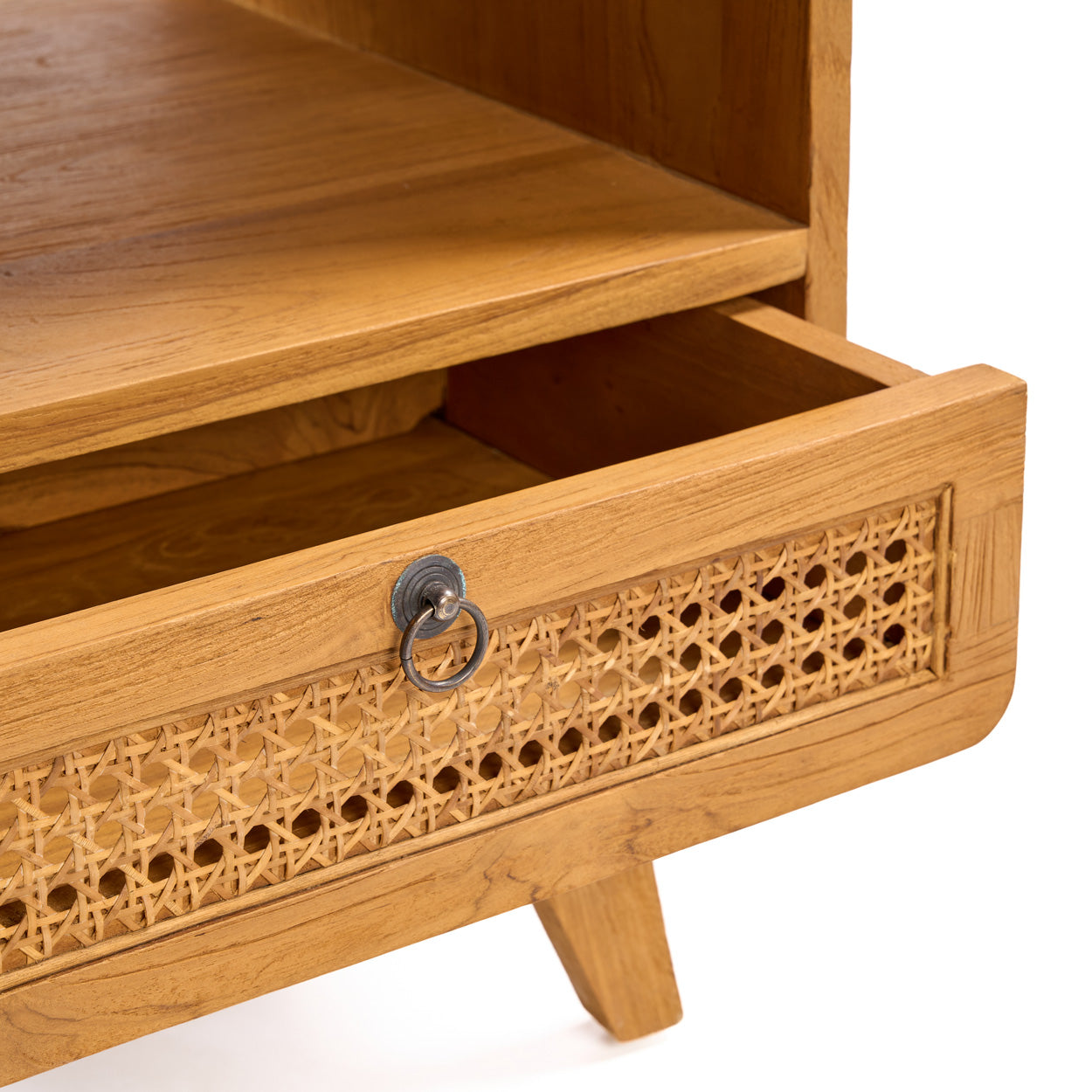 Bazar Bizar Breeze Nachttisch – Teakholz & Rattan