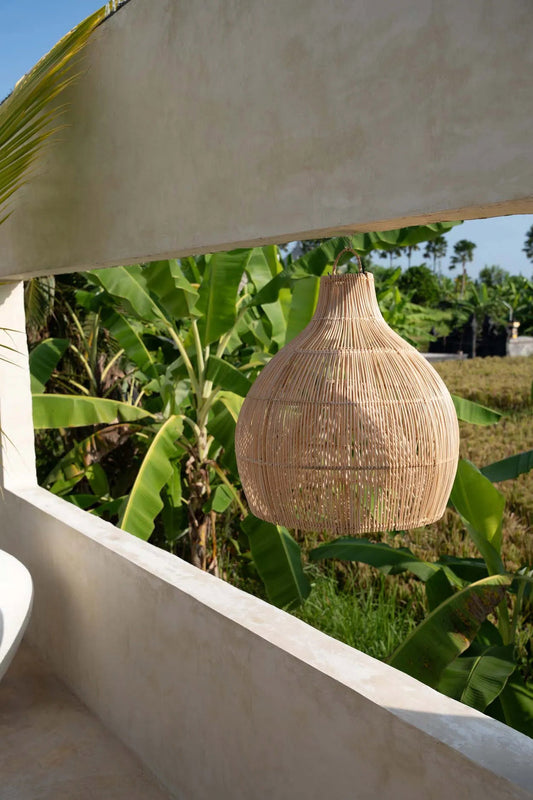 Lobster Trap Pendant Natural L – Rattan Hängelampe Bazar Bizar