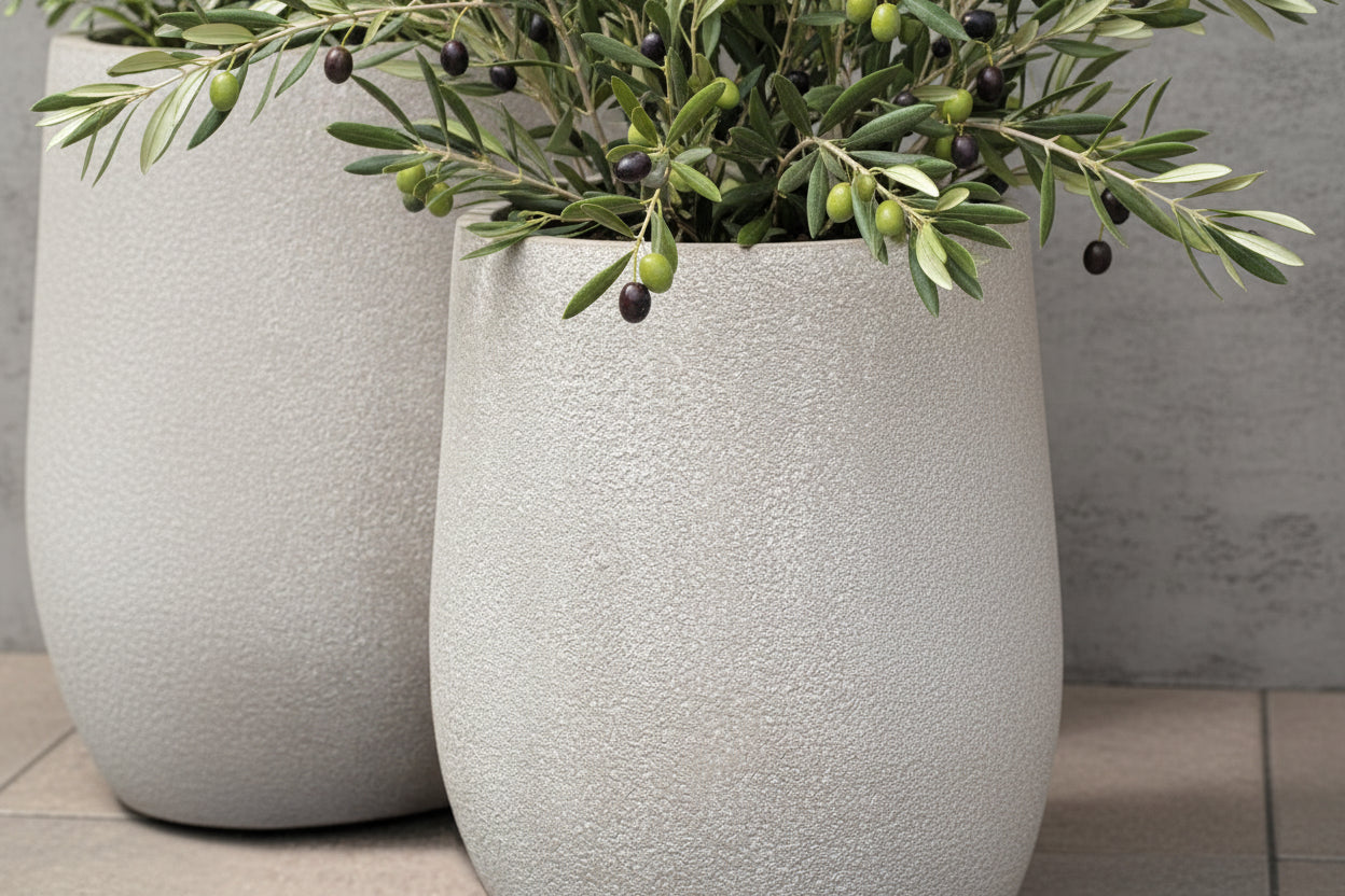 Terrakotta Blumentopf Set (2 Stück) – Rund 32/44 cm – Lagos Töpfe