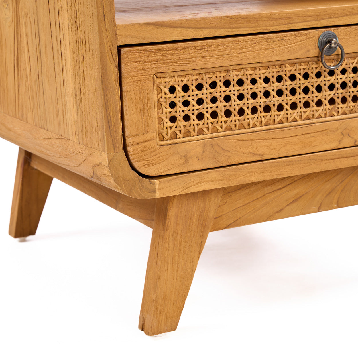 Bazar Bizar Breeze Nachttisch – Teakholz & Rattan