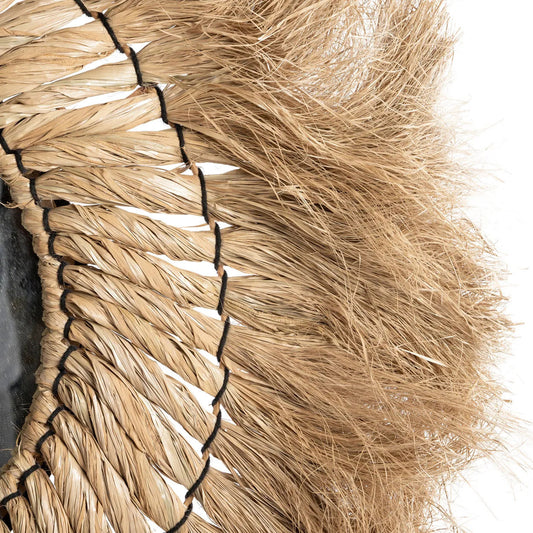 Bazar Bizar Wandspiegel 90 cm Natural – Pretty Blonde Boho Spiegel aus Naturgras