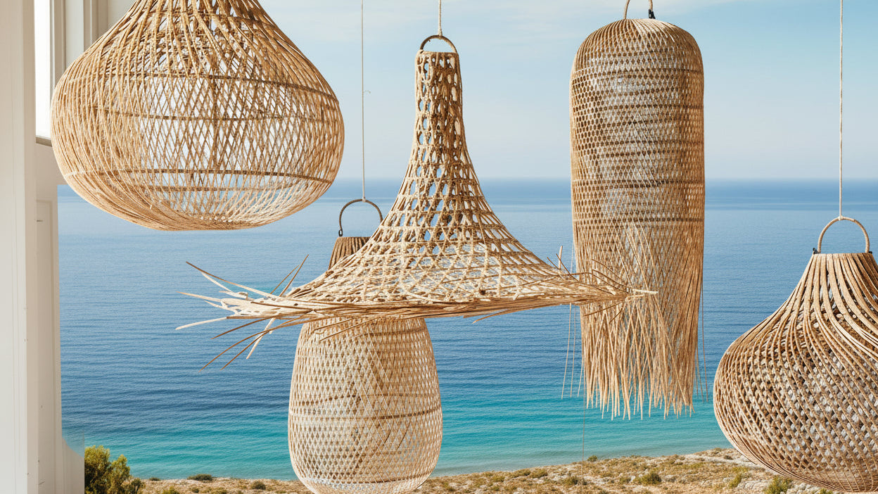Squid Pendant Natural M – Rattan Hängelampe Bazar Bizar