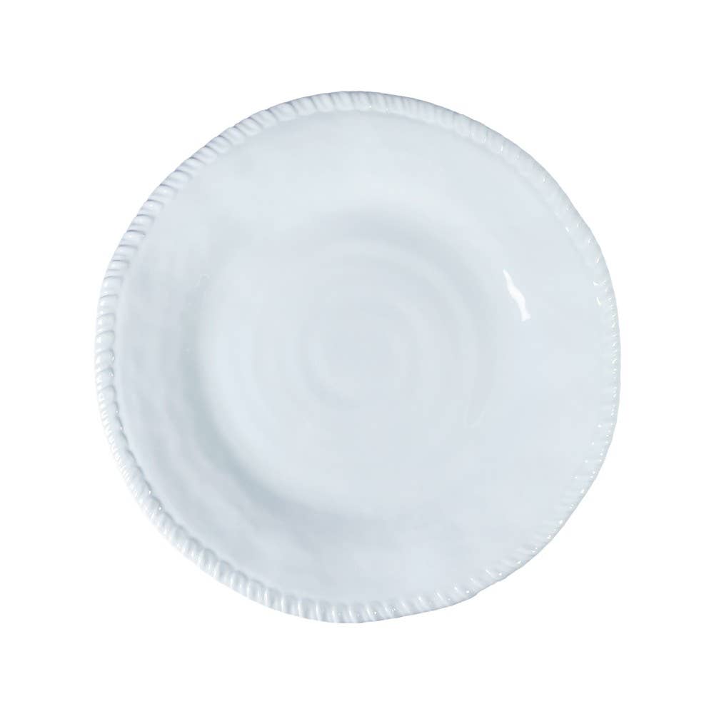 Melamin-Essteller mit Kordelrand – Weiß Ø 28 cm