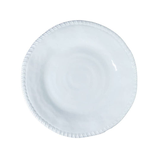 Melamin-Essteller mit Kordelrand – Weiß Ø 28 cm