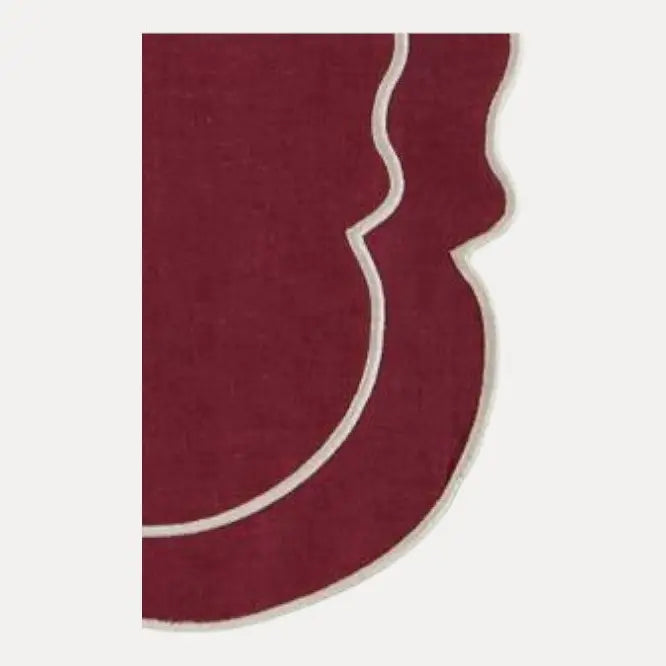 Leinen-Stoffserviette Clou – Bordeaux mit Weiß, 45 × 45 cm