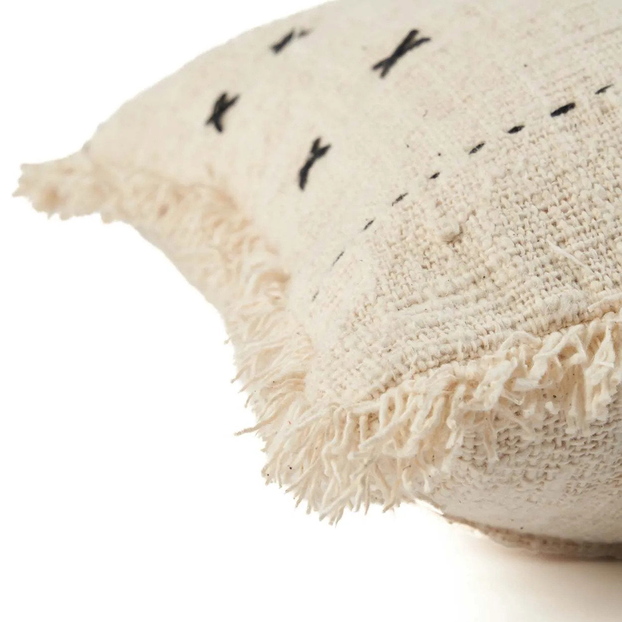 Bazar Bizar Kissenbezug French Kiss – Natur Schwarz