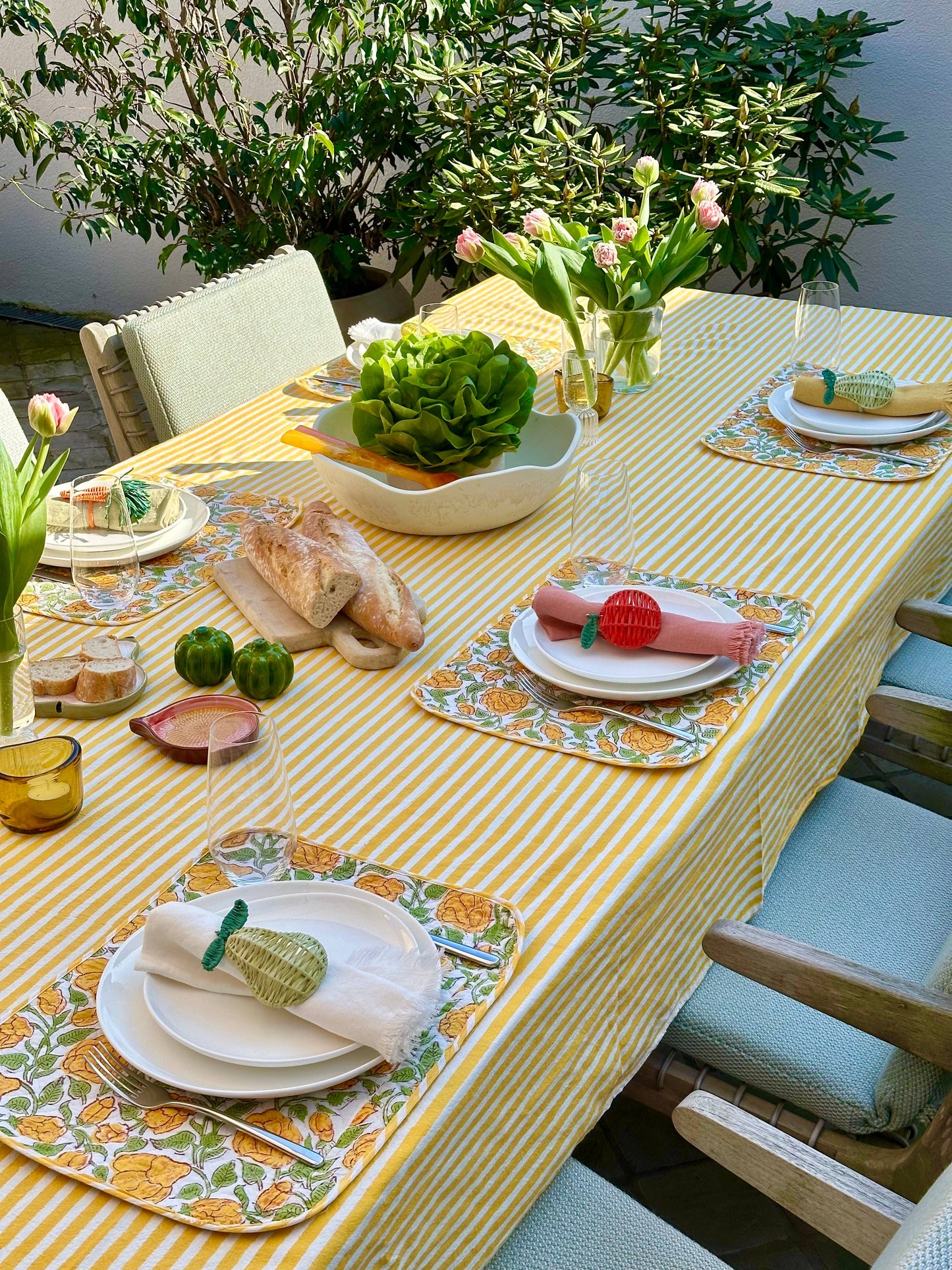 Serviettenringe Set 2er – Birnenform aus Raffia | Tischdeko