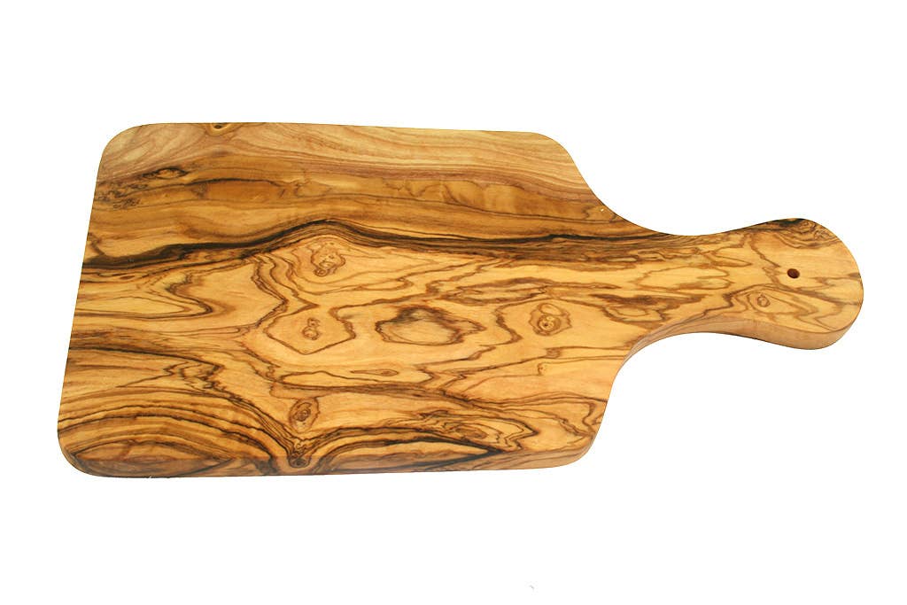 Frühstücksbrett aus Olivenholz 30 cm mit Griff – Jure