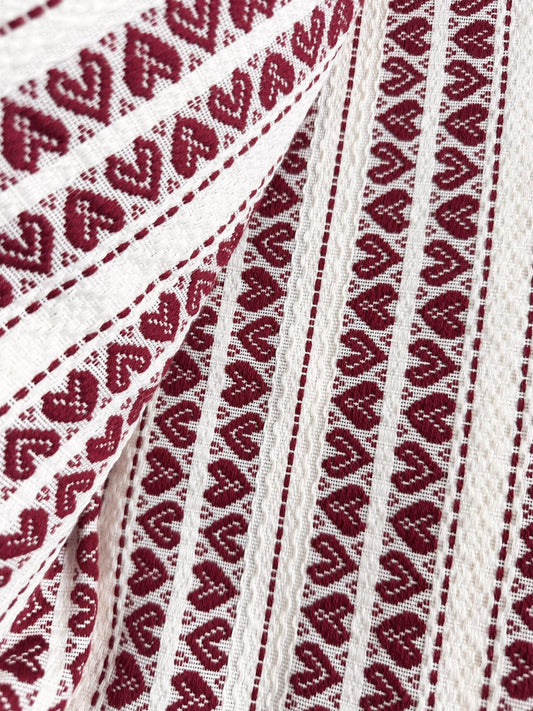 Handgewebte Tischdecke Weinrot – Srce Design aus Kroatien