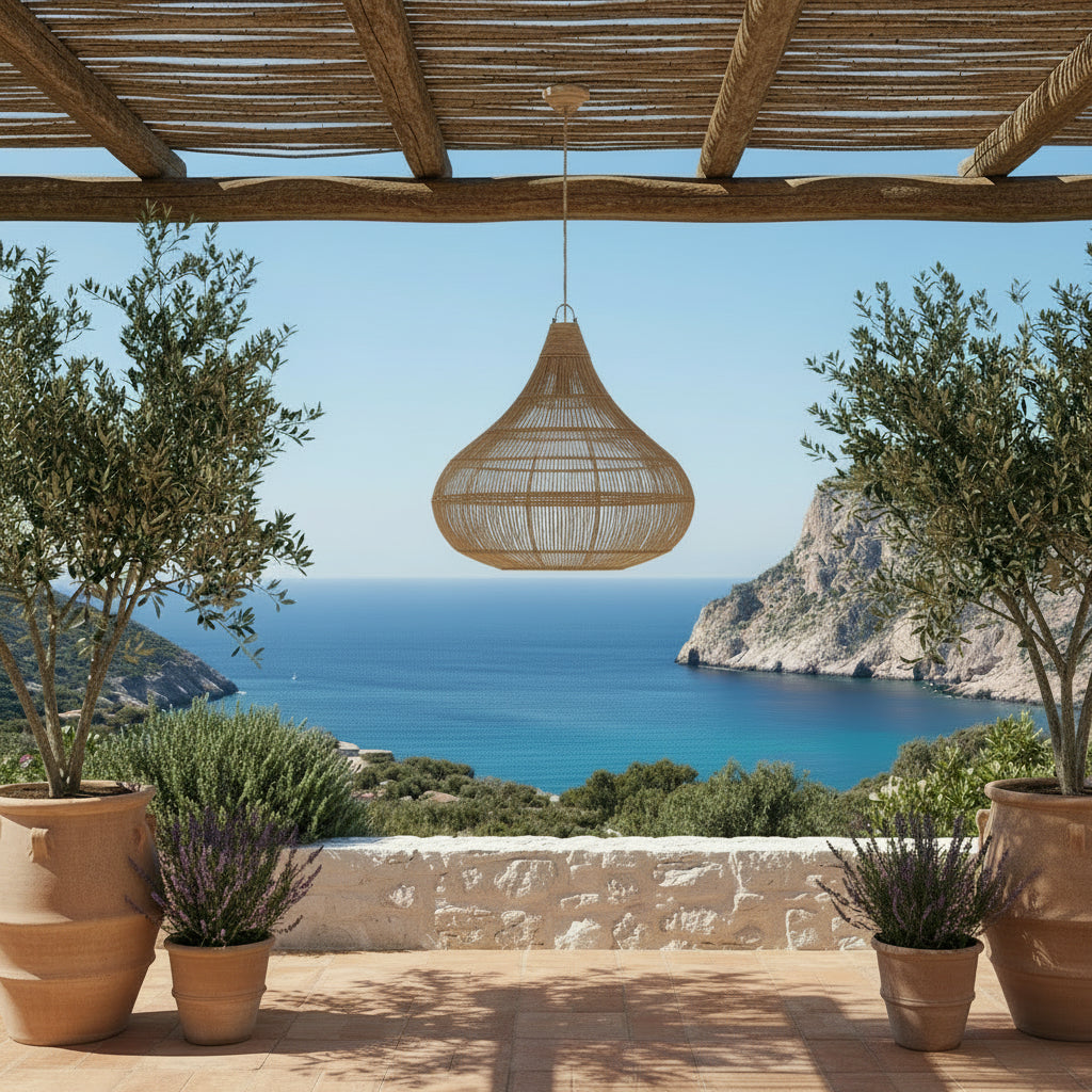 Drop Pendant Natural L – Rattan Hängelampe Bazar Bizar