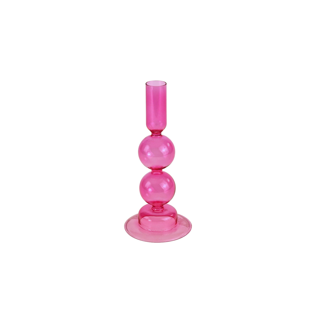 WERNS Kerzenleuchter Nina aus Glas – Pink | 19 cm