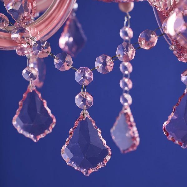 Kronleuchter Aurora Rosa aus Glas – 5-flammig