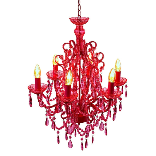 Kronleuchter Pink – 6-flammig, 50 × 50 × 73 cm