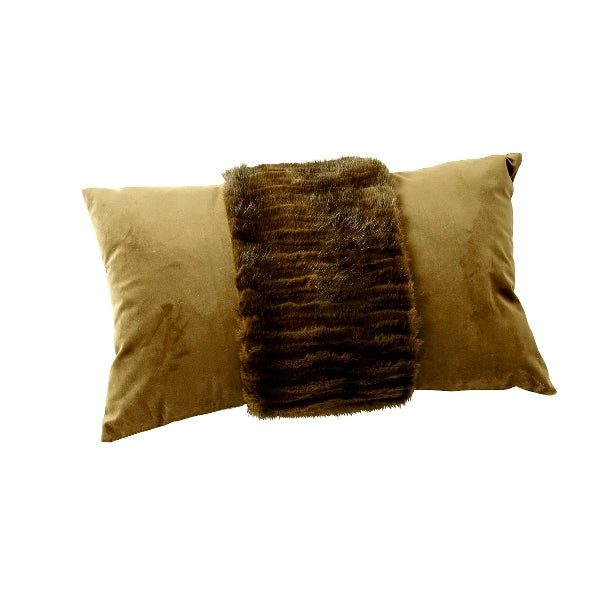 WERNS Dekokissen mit Webpelz – Braun | 50 × 30 cm