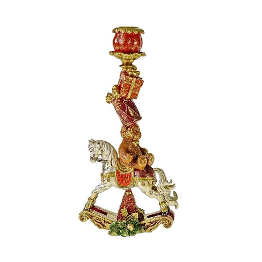 WERNS Kerzenleuchter Schaukelpferd – Weihnachtsdeko, 30,5 cm