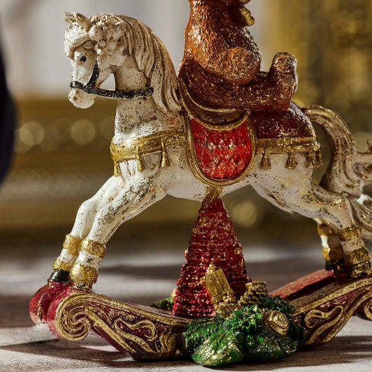 WERNS Kerzenleuchter Schaukelpferd – Weihnachtsdeko, 30,5 cm