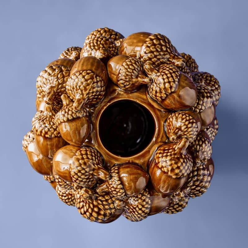 Deko Vase Eicheln braun aus Steingut – große Keramikvase | WERNS®