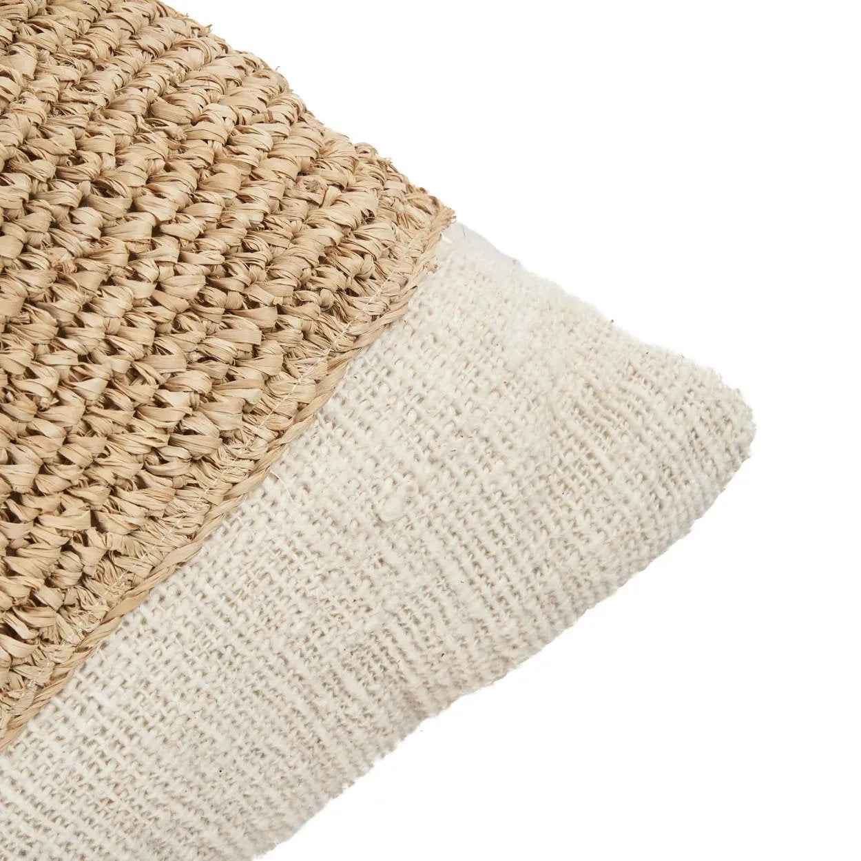 Bazar Bizar Raffia Kissenbezug Natur 50x50 cm – Boho Design