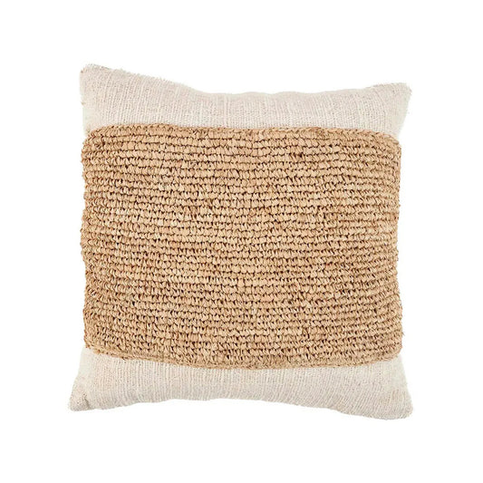 Bazar Bizar Raffia Kissenbezug Natur 50x50 cm – Boho Design