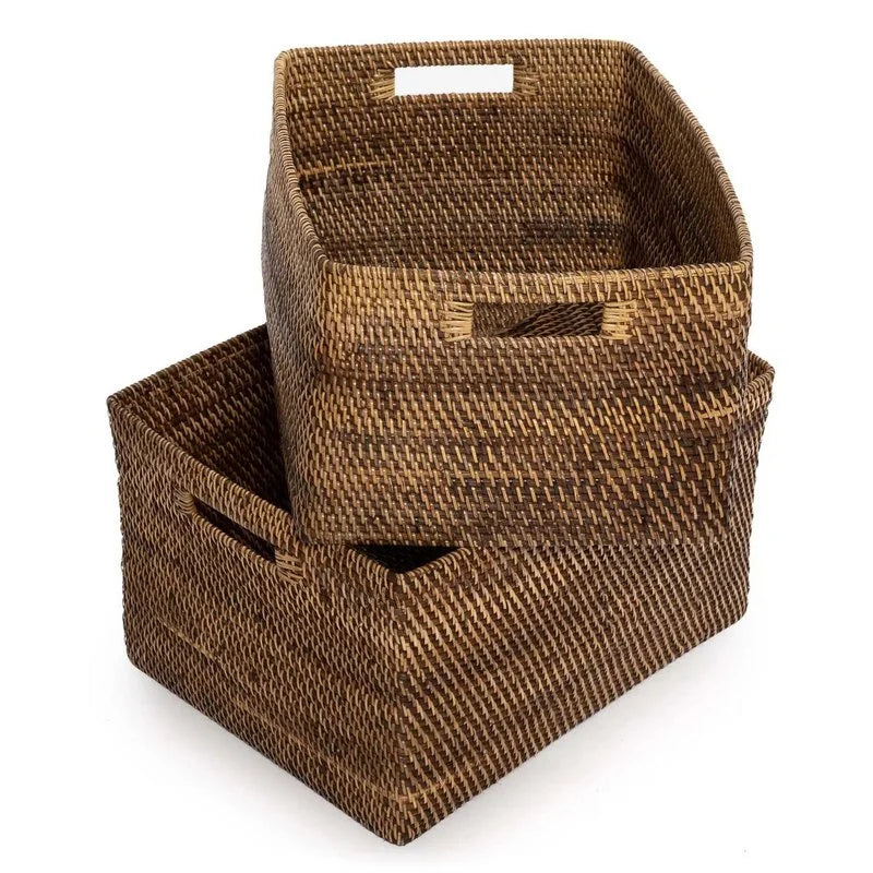 Bazar Bizar – Colonial Aufbewahrungskorb aus Rattan, Braun (S)