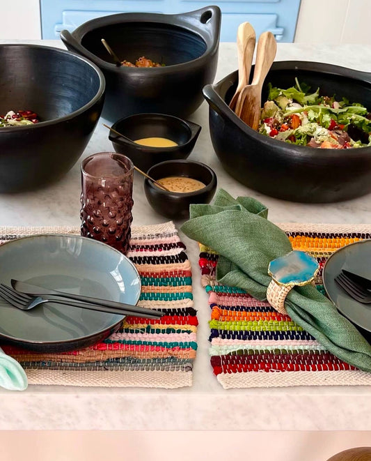 Platzsets Baumwolle 2er Set – handgewebte Tischsets | Tischdeko