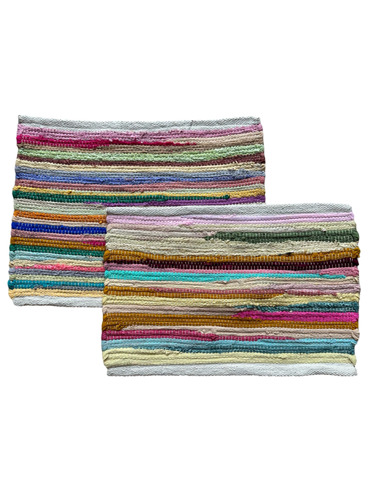 Sitzauflage für Hocker & Bank – Krpare Fleckerteppich 2er Set