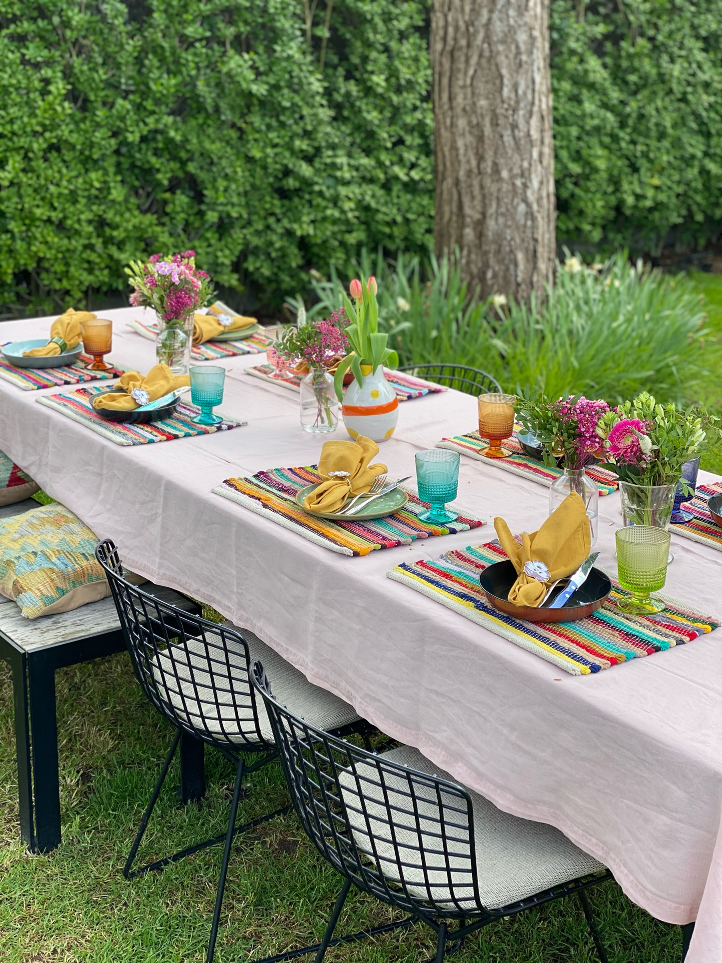 Platzsets Baumwolle 2er Set – handgewebte Tischsets | Tischdeko