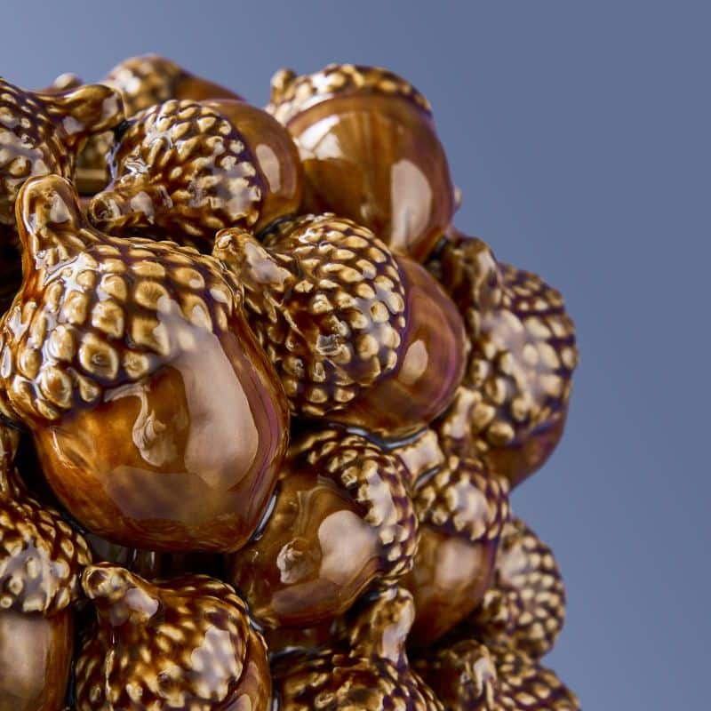 Deko Vase Eicheln braun aus Steingut – große Keramikvase | WERNS®