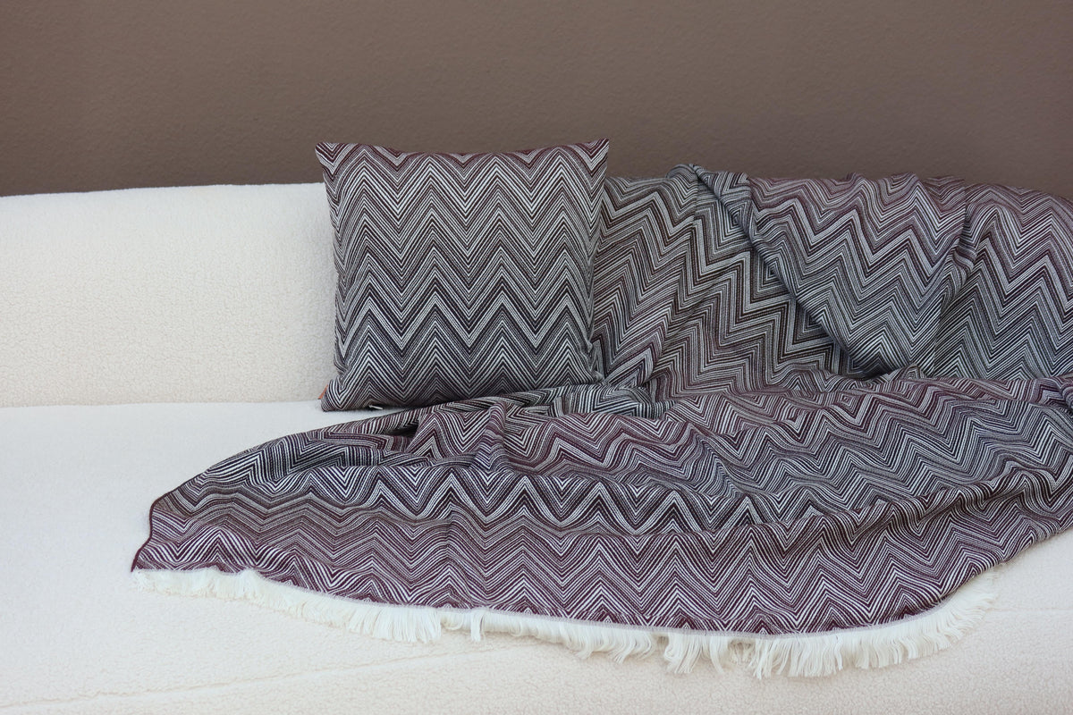Missoni Home Plaid Timmy 130 × 190 cm Braun/Weiß – 100 % Wolle