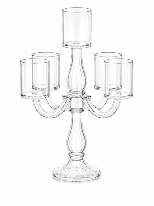 AULICA Glas-Kronleuchter mit 5 Kerzenhaltern 35 cm – Istrien