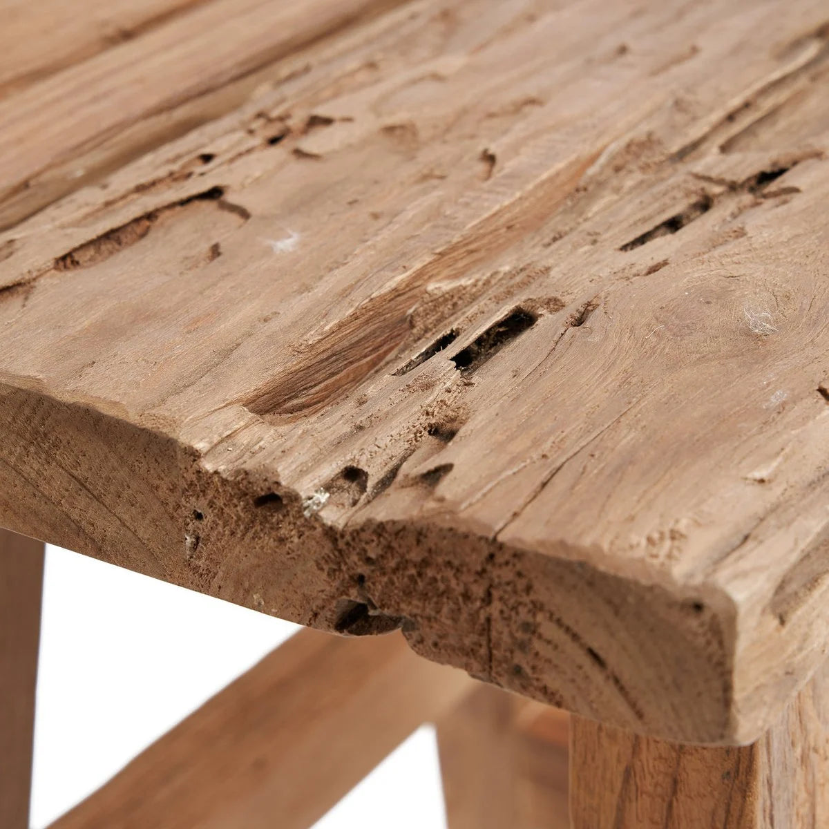 Yoke Hocker aus massivem Teakholz – Natur S | Bazar Bizar