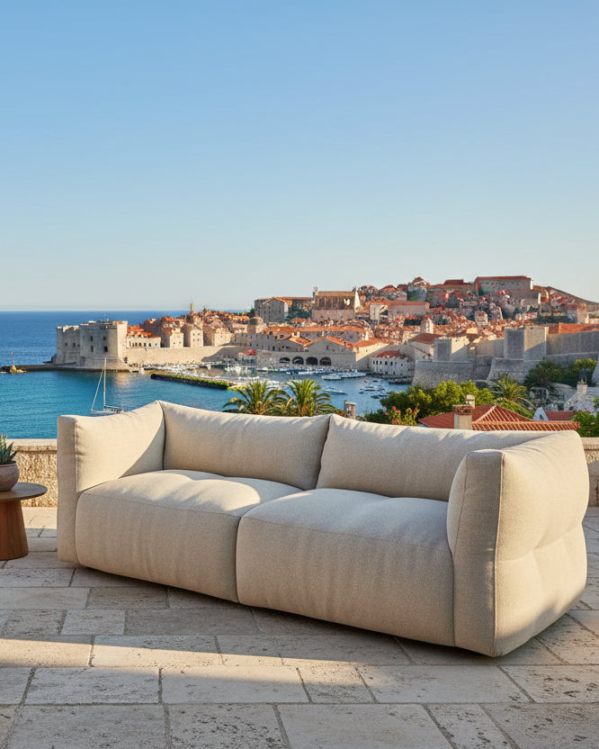 Outdoor Loungesofa 3-Sitzer beige – wetterfestes Gartensofa | The Outdoor Lab