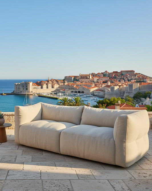 Outdoor Loungesofa 3-Sitzer beige – wetterfestes Gartensofa | The Outdoor Lab