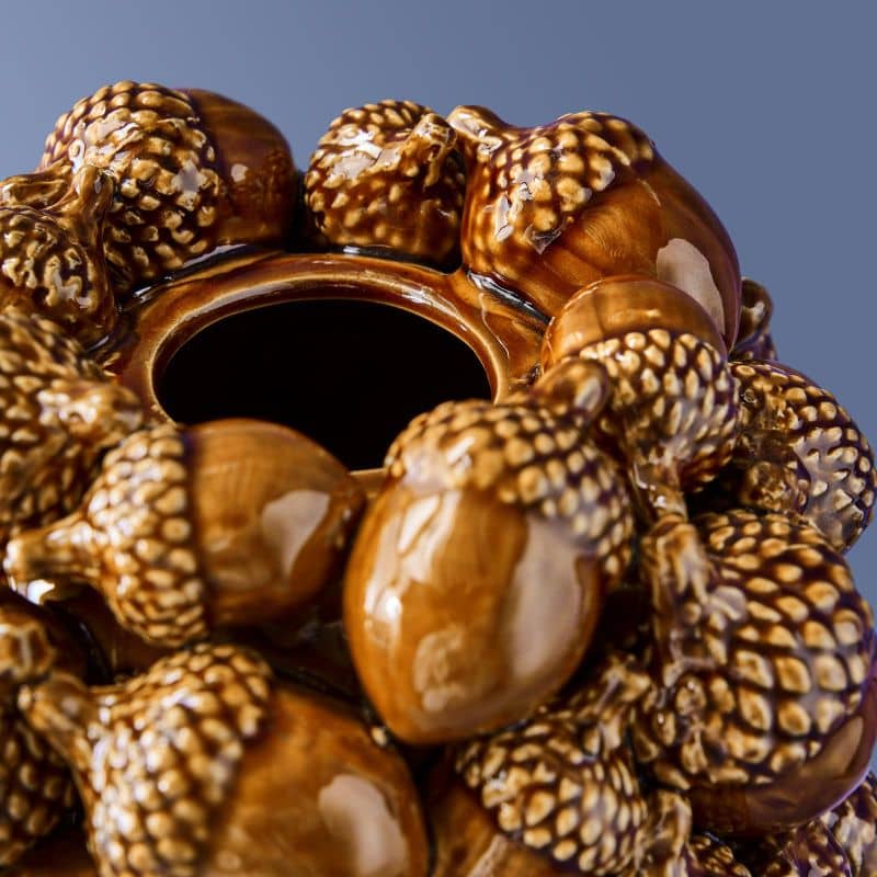Deko Vase Eicheln braun aus Steingut – große Keramikvase | WERNS®