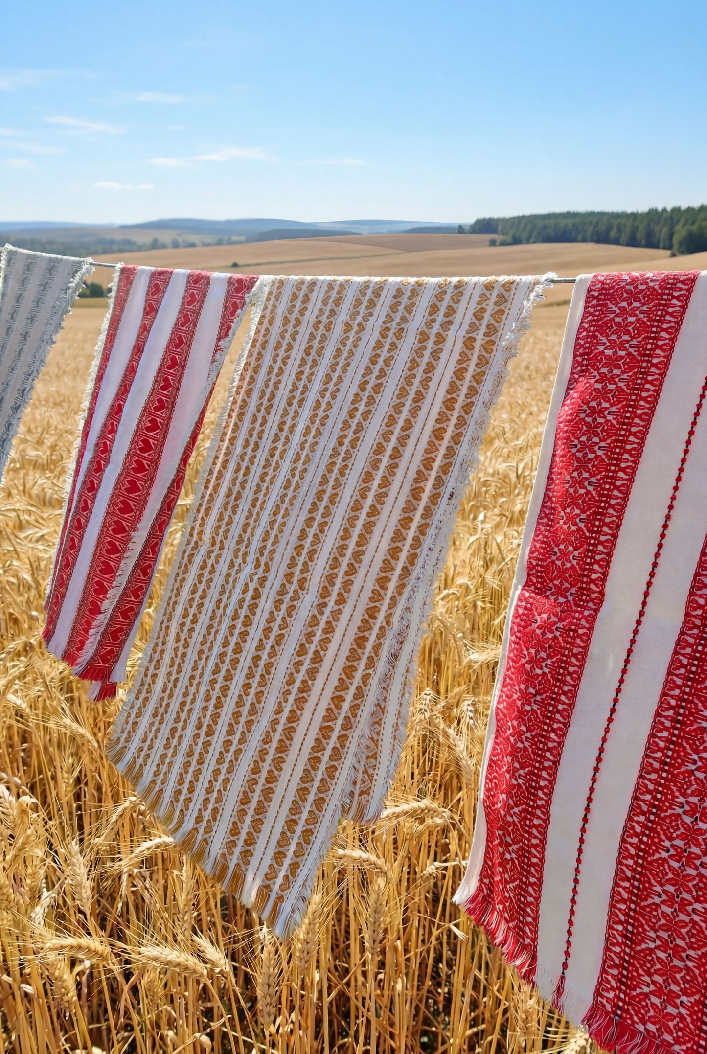 Handgewebte Tischdecke Gelb – Srce Design aus Kroatien