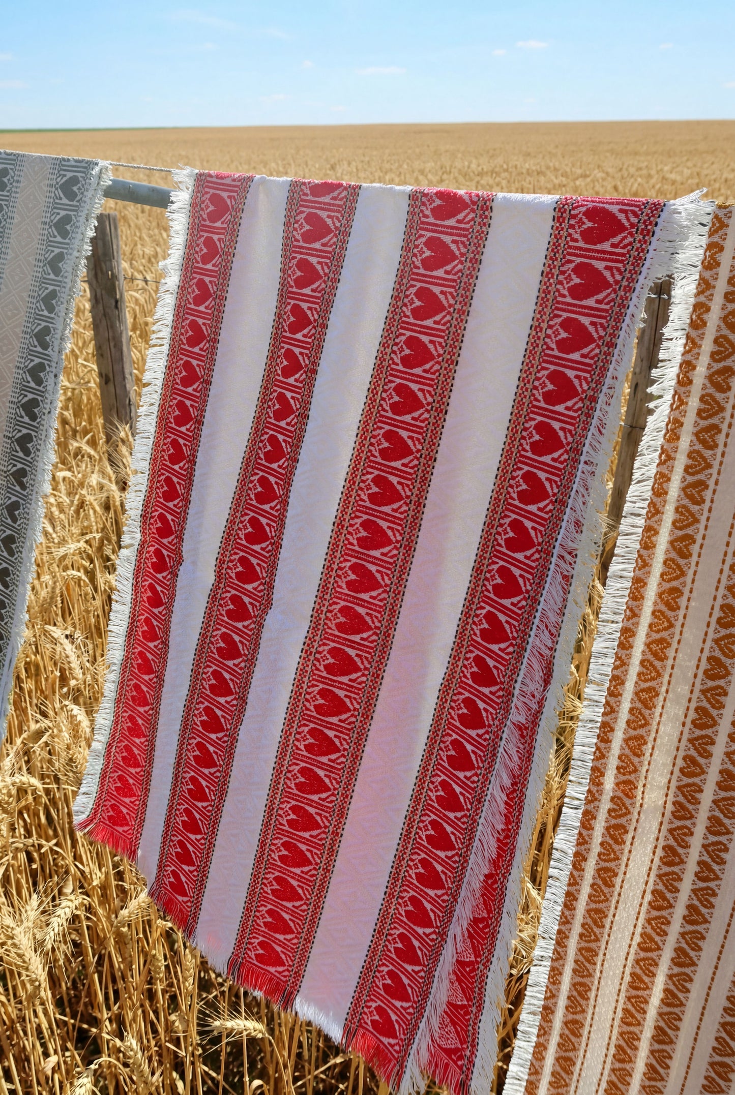 Tischdecke „Slavko“ Rot-Weiß – handgewebt aus Kroatien