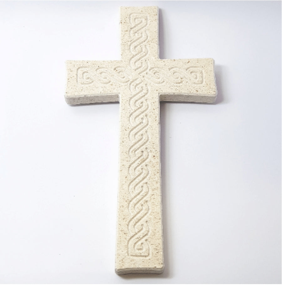 Wandkreuz aus Brač-Stein – gerade Form | 26 cm