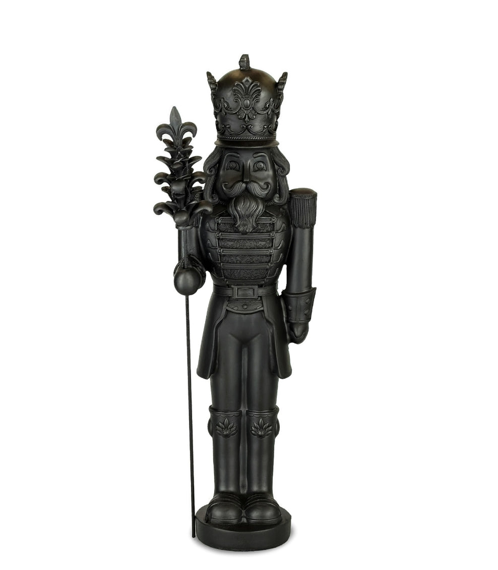 Nussknacker BOŽE – Schwarz mit Krone, 30 cm