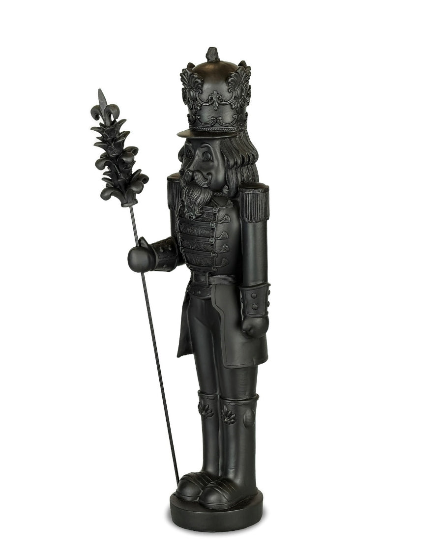 Nussknacker BOŽE – Schwarz mit Krone, 30 cm