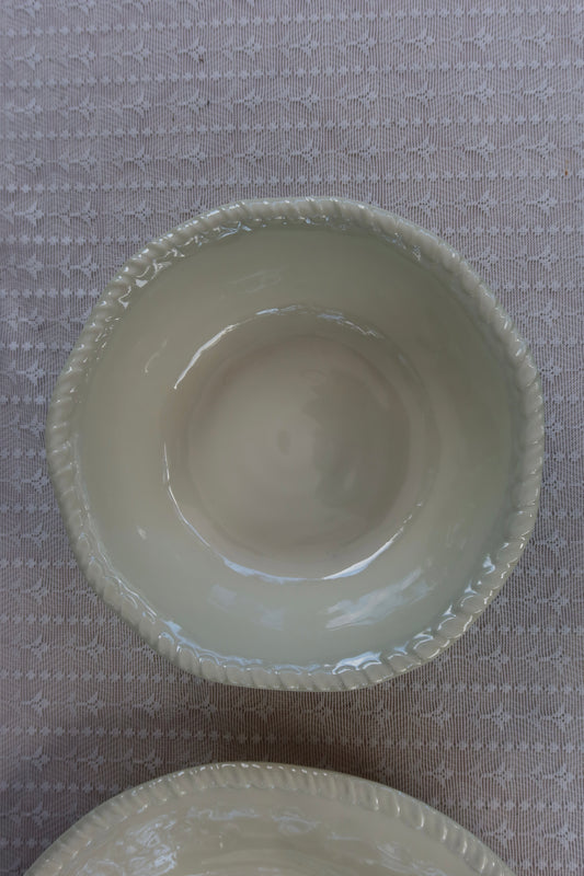 Melamin-Suppenteller mit Kordelrand – Creme Ø 20 cm