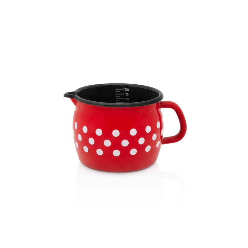 Metalac Original – Emaille-Lončić / Šerpica 1,3 l – Dots on Red