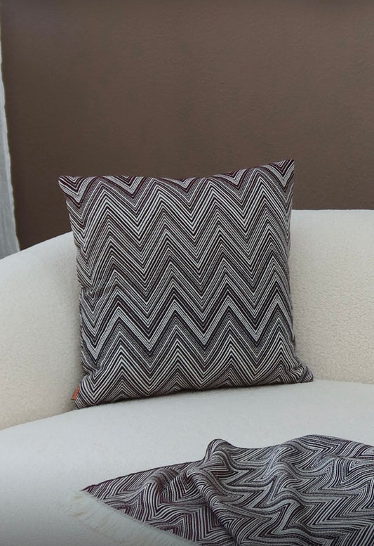 Missoni Home Kissen Timmy 40 × 40 cm Braun/Weiß – 100 % Wolle