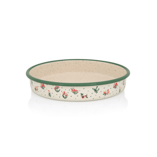 Runde Backform 26cm Flowers - Emaille Tepsija Metalac