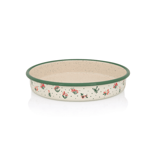 Runde Backform 26cm Flowers - Emaille Tepsija Metalac